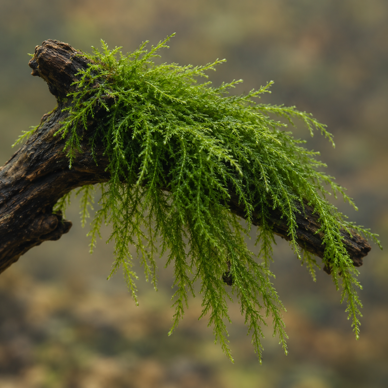 AI illustration intended to depict Weeping moss; identity unverified