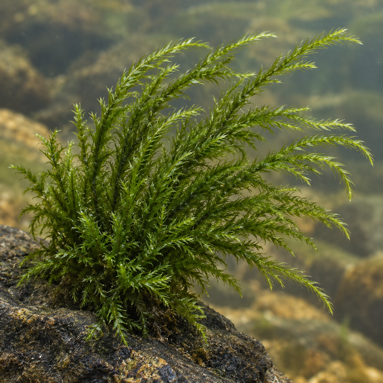 AI illustration intended to depict Willow / greater water-moss; identity unverified