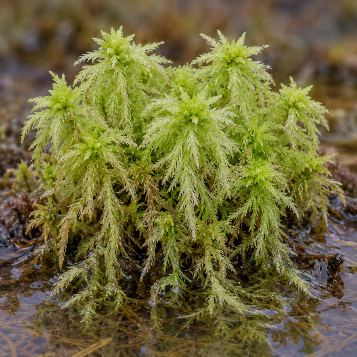 AI illustration intended to depict Feathery bog-moss; identity unverified